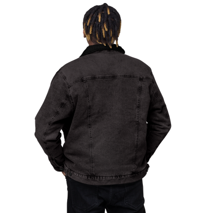 "Barcode" Denim Sherpa Jacket