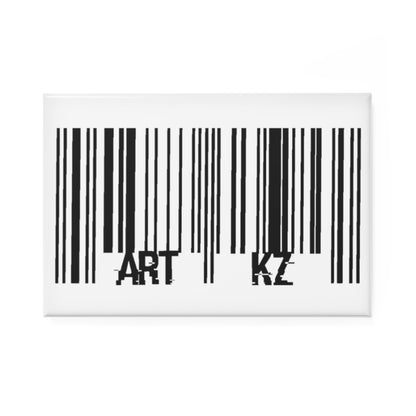 "Barcode" Button Magnet White