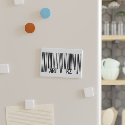 "Barcode" Button Magnet White