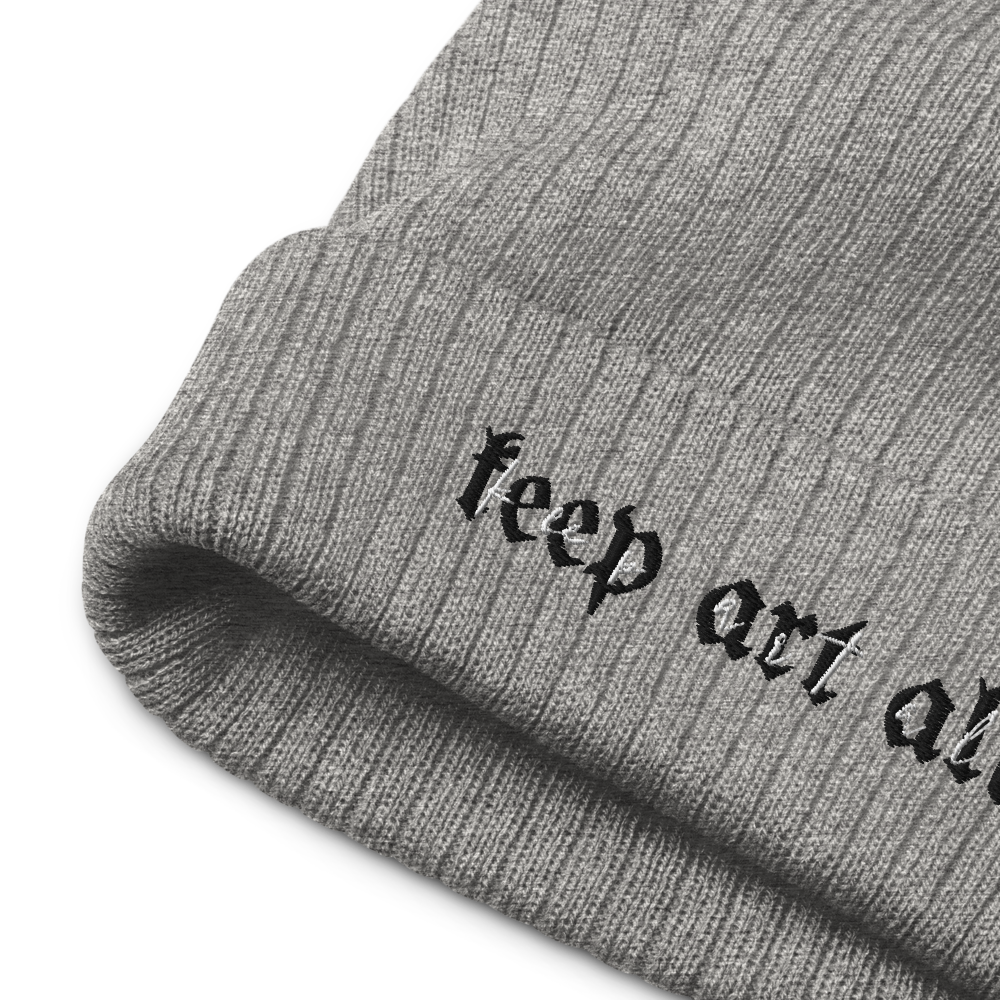 "Keep Art Alive" Recycled Cuffed Beanie